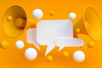 Digital Marketing Social Media Megaphone Concept