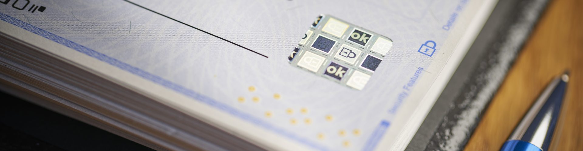 Bank Check security padlock icon to prevent check fraud
