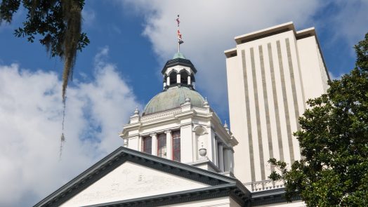 Old and new state capitol buildings in Tallahassee, Florida