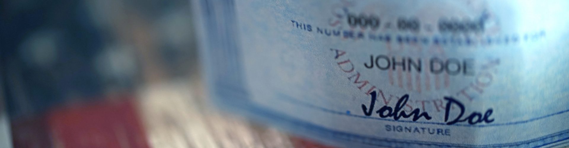 studio shot of social security card