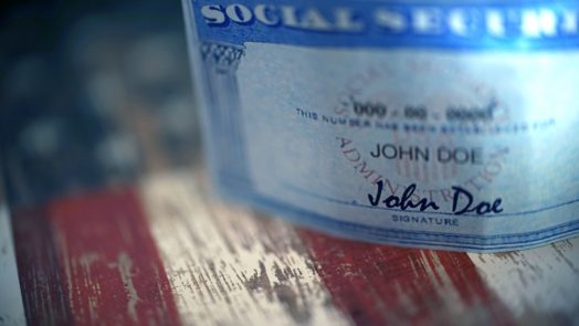 studio shot of social security card