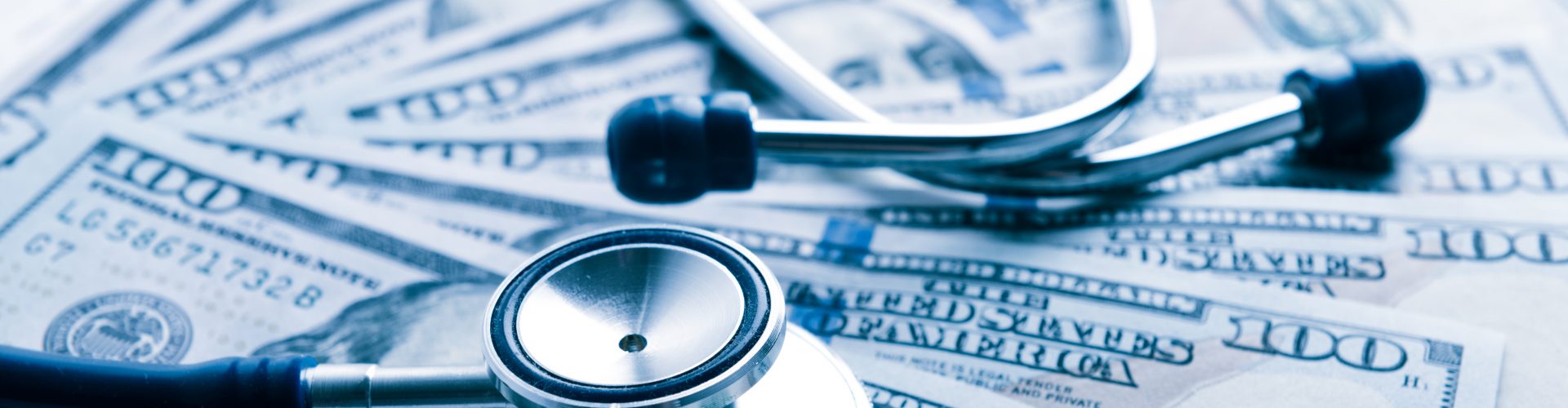 The cost of healthcare. Blue toned