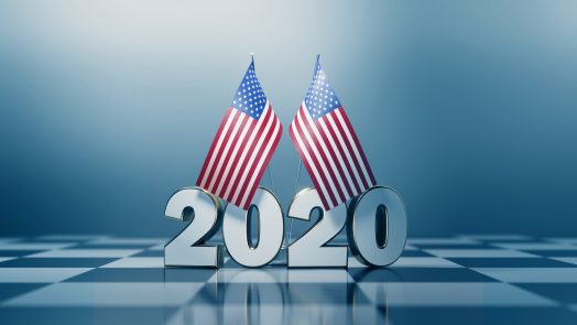 American Flag Pair and 2020 on A Chess Board